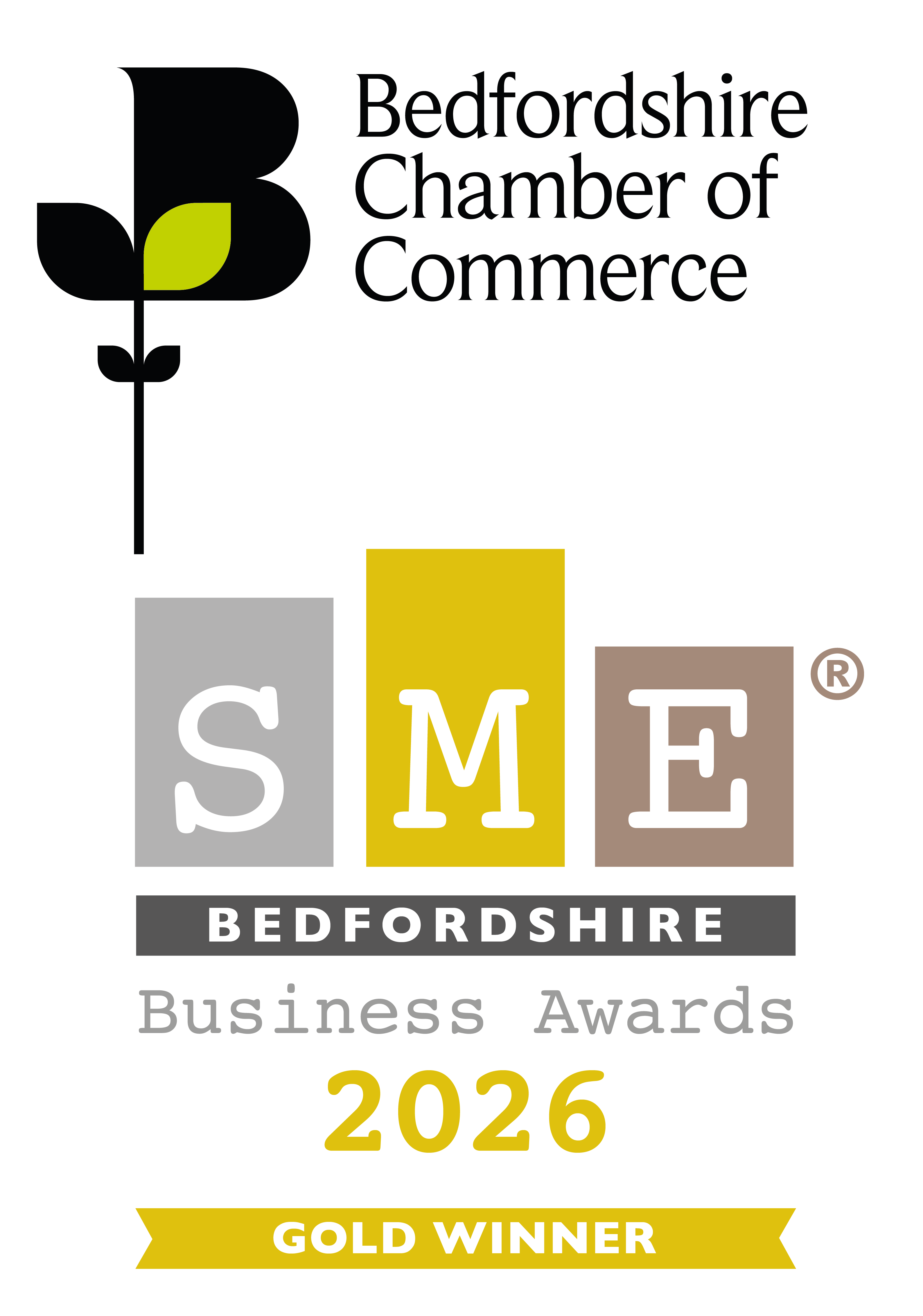 Bedfordshire Chamber of Commerce SME Business Awards 2026 - Gold Winner