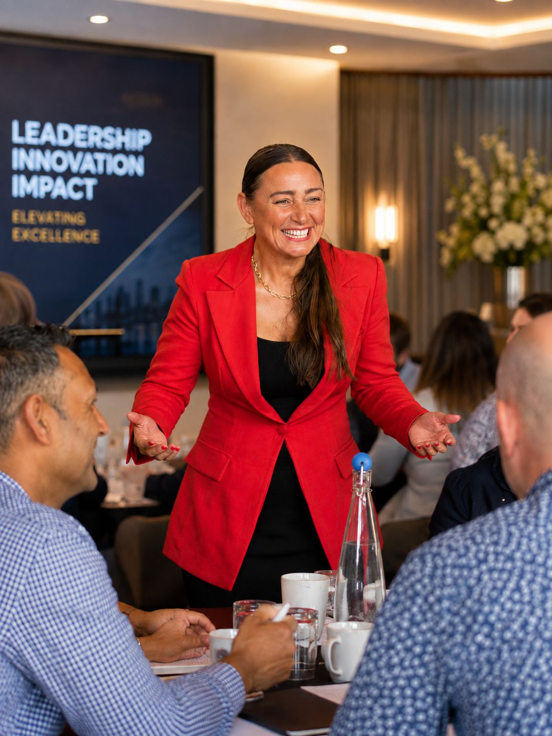 Founder coaching a room of members